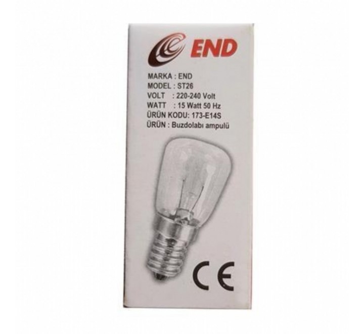 BUZDOLABI AMPULÜ DERİN DONDURUCU AMPULÜ 15 Wat E14  220V